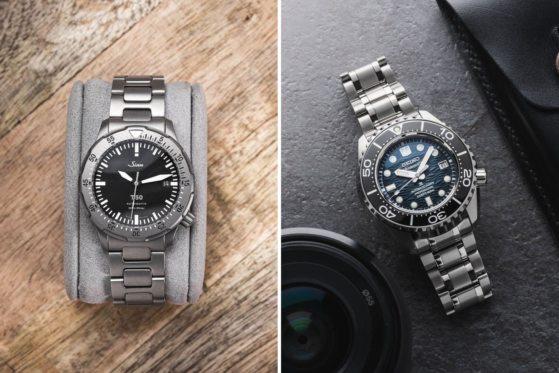 Sunday Morning Showdown: Sinn T50 Titanium Vs. Seiko Prospex Marinemaster SLA081