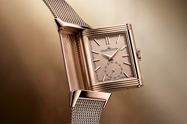 Jaeger-LeCoultre Reverso Tribute Monoface Small Seconds with Milanese link bracelet in pink gold Q713216J