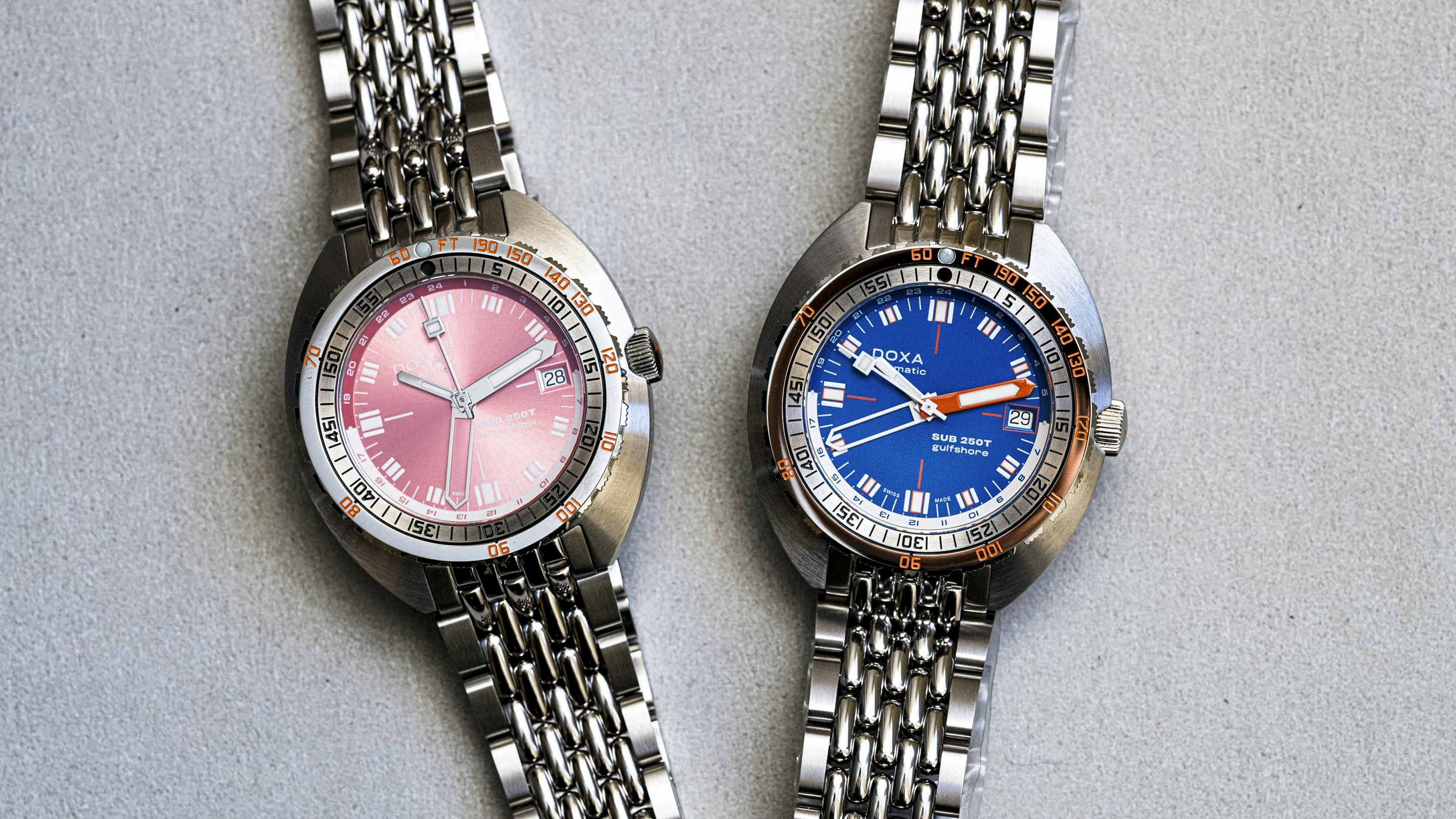 Hands-On: The Doxa Sub 250T GMT ‘Gulfshore’ And ‘Afterglow’ Limited Editions