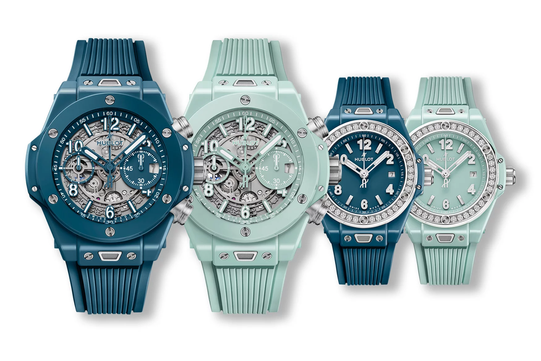 New Release: Hublot Big Bang Unico & One Click Petrol Blue & Mint Green Ceramic Watches