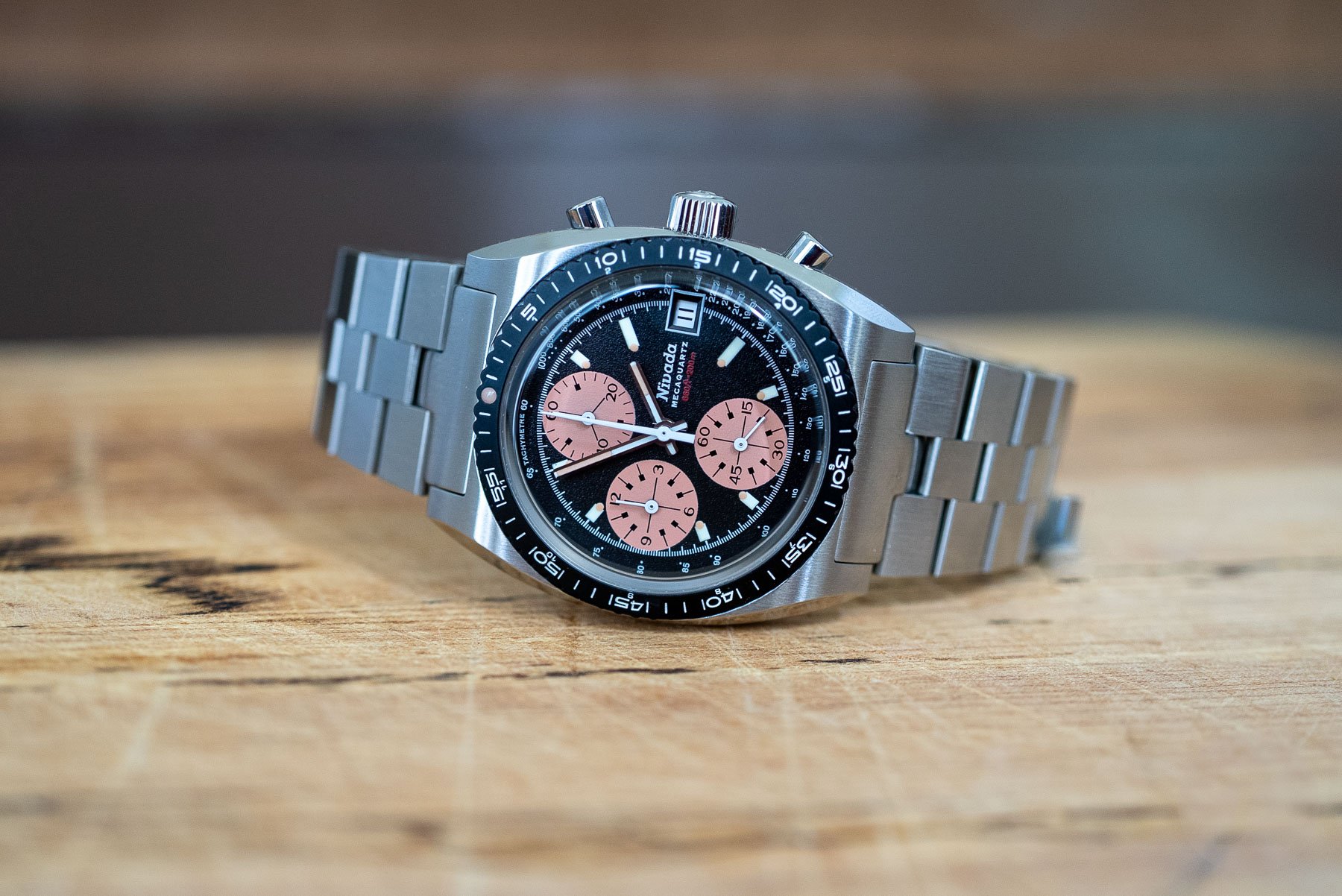 Hands-On With The Nivada Grenchen Chronosport Mecaquartz Salmon