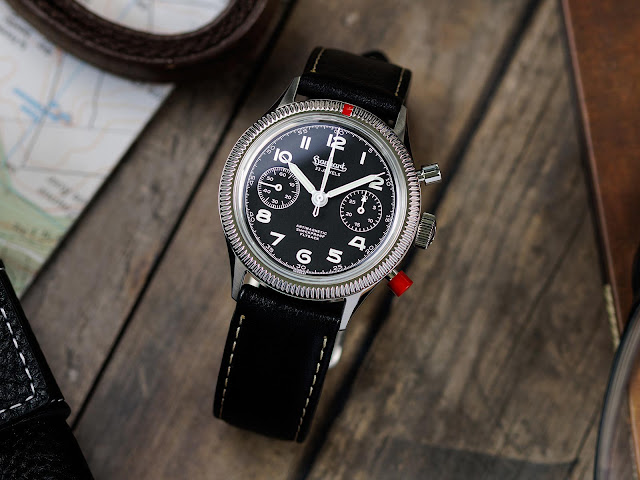 Hanhart 417 ES Heritage Flyback with column-wheel movement and red pusher