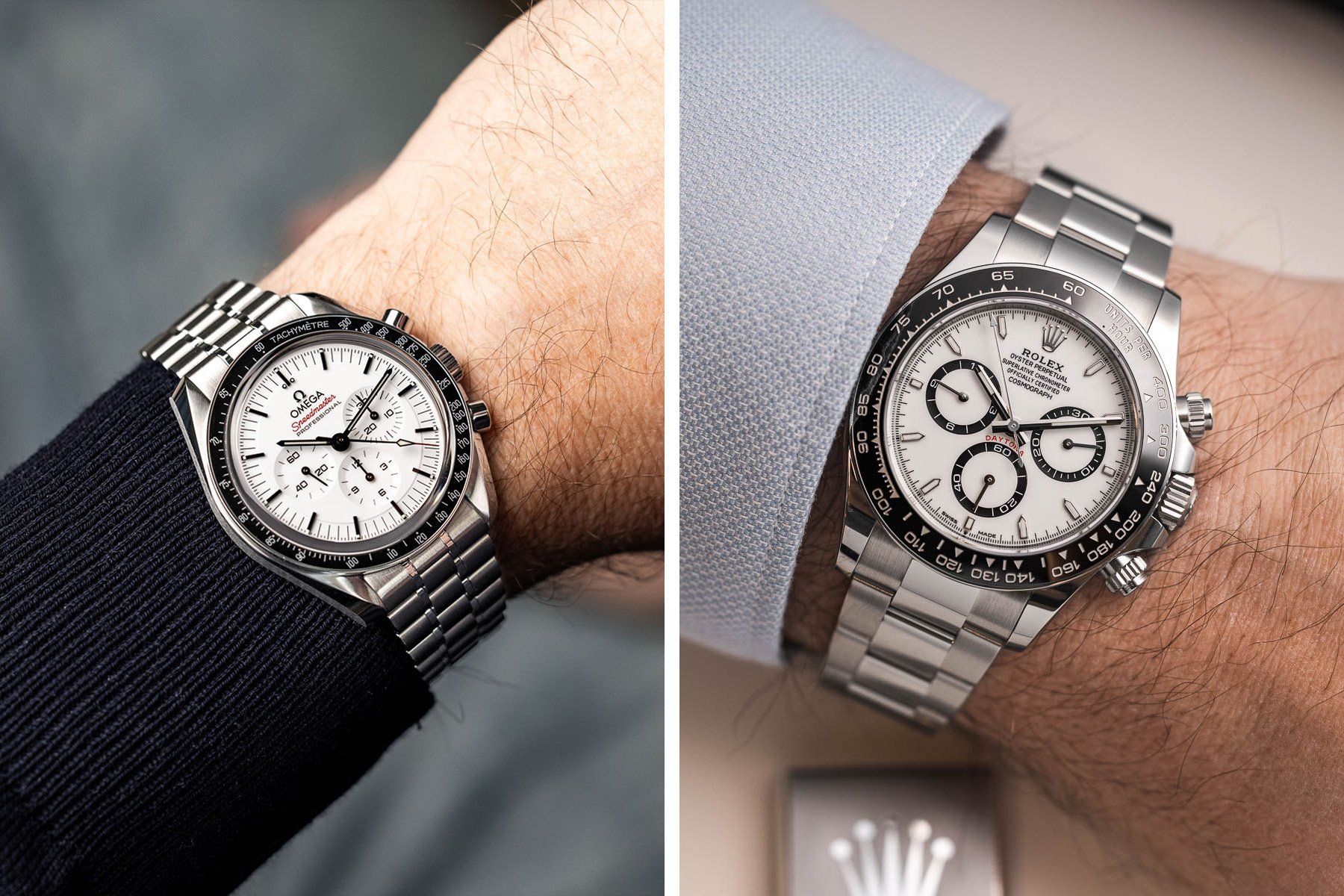 Sunday Morning Showdown: Omega Speedmaster Moonwatch Vs. Rolex Cosmograph Daytona
