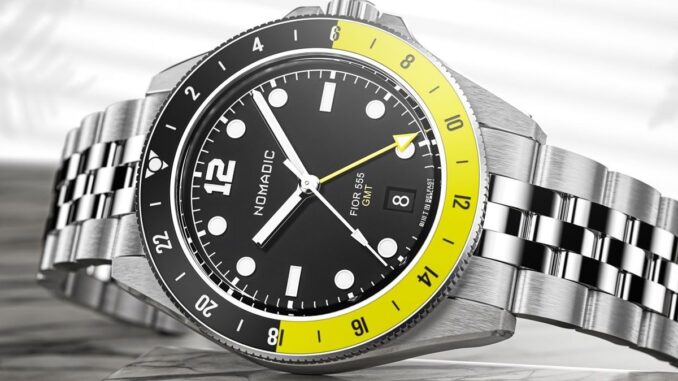 Nomadic Watches has just launched the Fíor 555 – the brand’s first ever GMT watch.