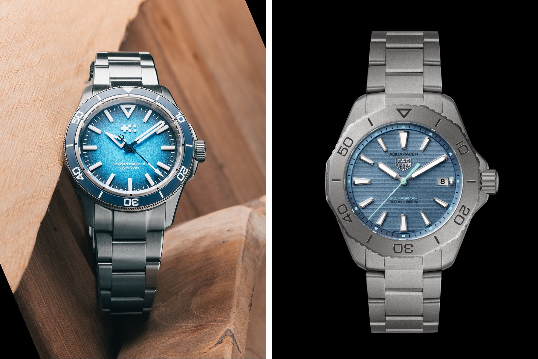 Sunday Morning Showdown: Christopher Ward C60 Trident Lumière Vs. TAG Heuer Aquaracer Professional 200 Solargraph