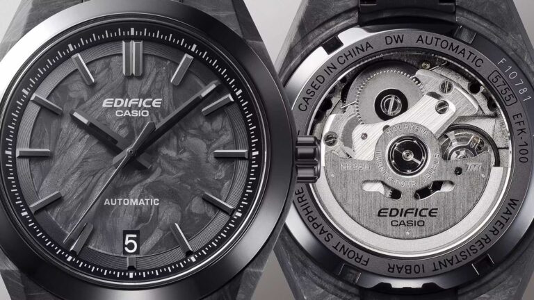 New Release: This Is The First-Ever Mechanical Casio, The Edifice EFK-100 In Forged Carbon