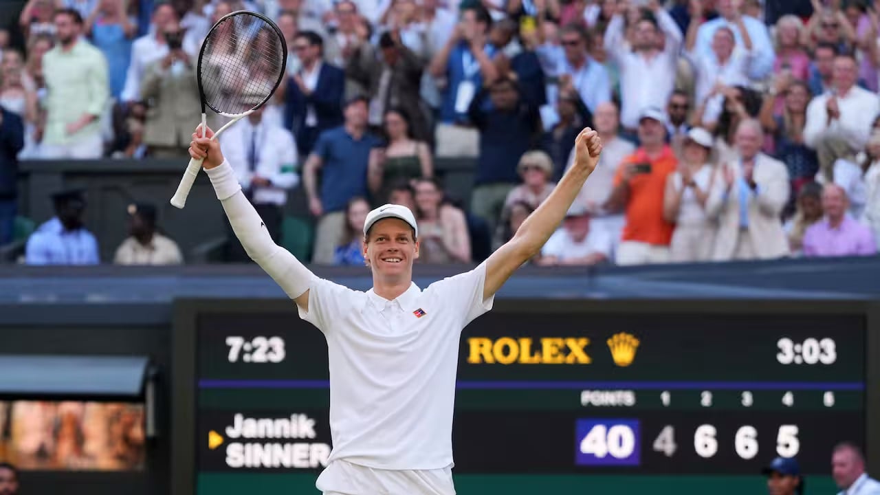 Jannik Sinner Wins His First Wimbledon Title Wearing The Everose Gold Rolex Cosmograph Daytona “Sundust”