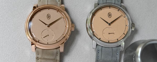 First Look – The new Parmigiani Toric Petite Seconde Platinum Golden Hour and Rose Gold Dune