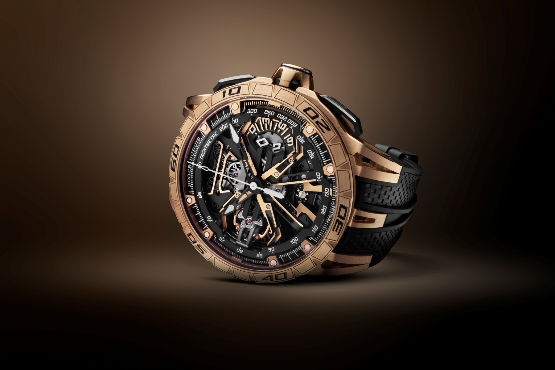 Introducing: The 45mm Roger Dubuis Excalibur Spider Flyback Chronograph In Pink Gold And Black DLC Titanium
