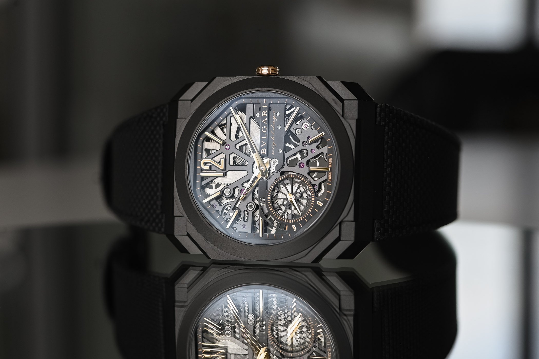 First Look – The Dashing Bulgari Octo Finissimo Skeleton 8 Days in Black DLC Titanium and Gold