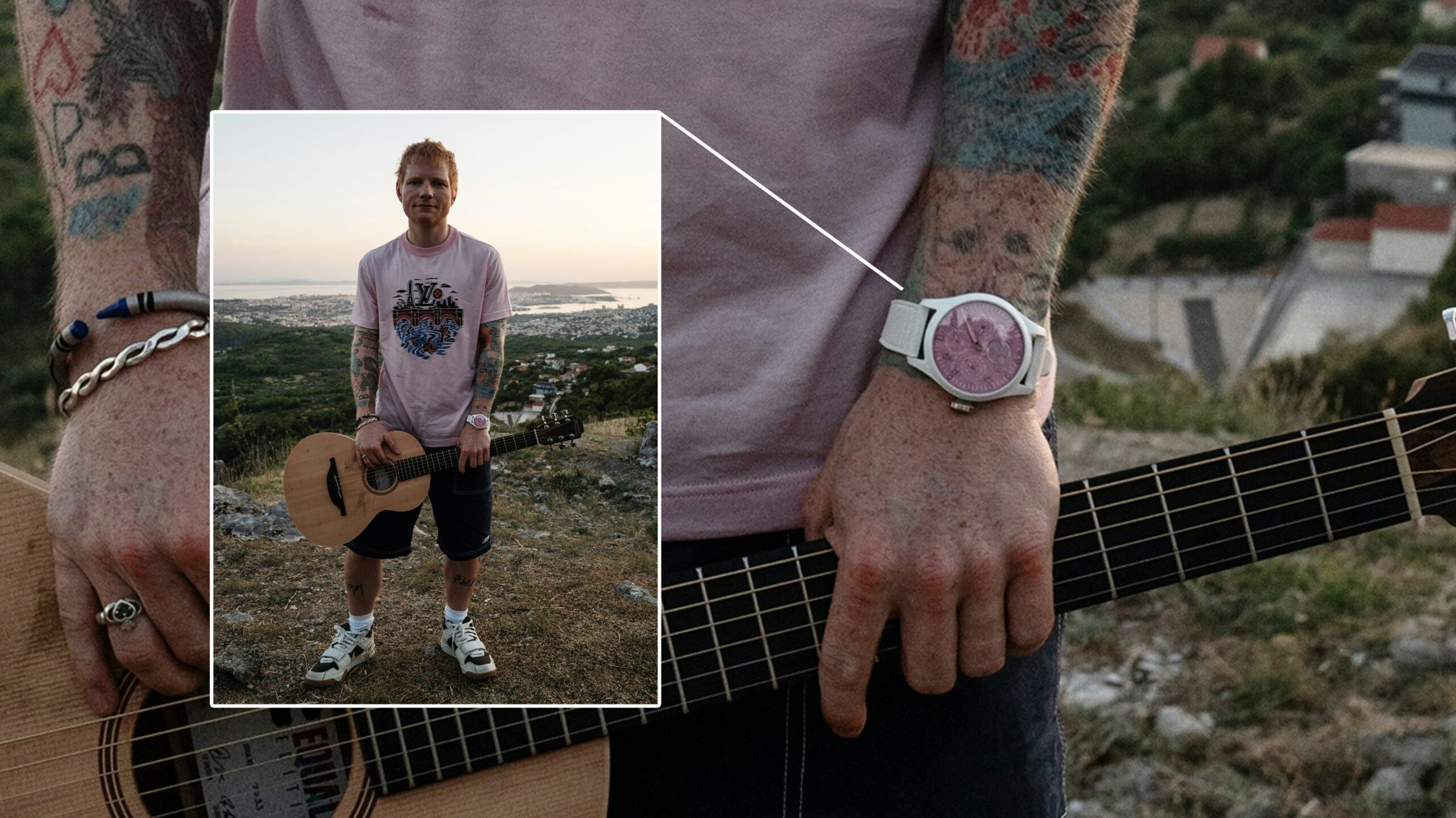Watch Spotting: Ed Sheeran Wears A Unique IWC Big Pilot Perpetual Calendar With A Pink Dial For The Launch Of His Album “PLAY”