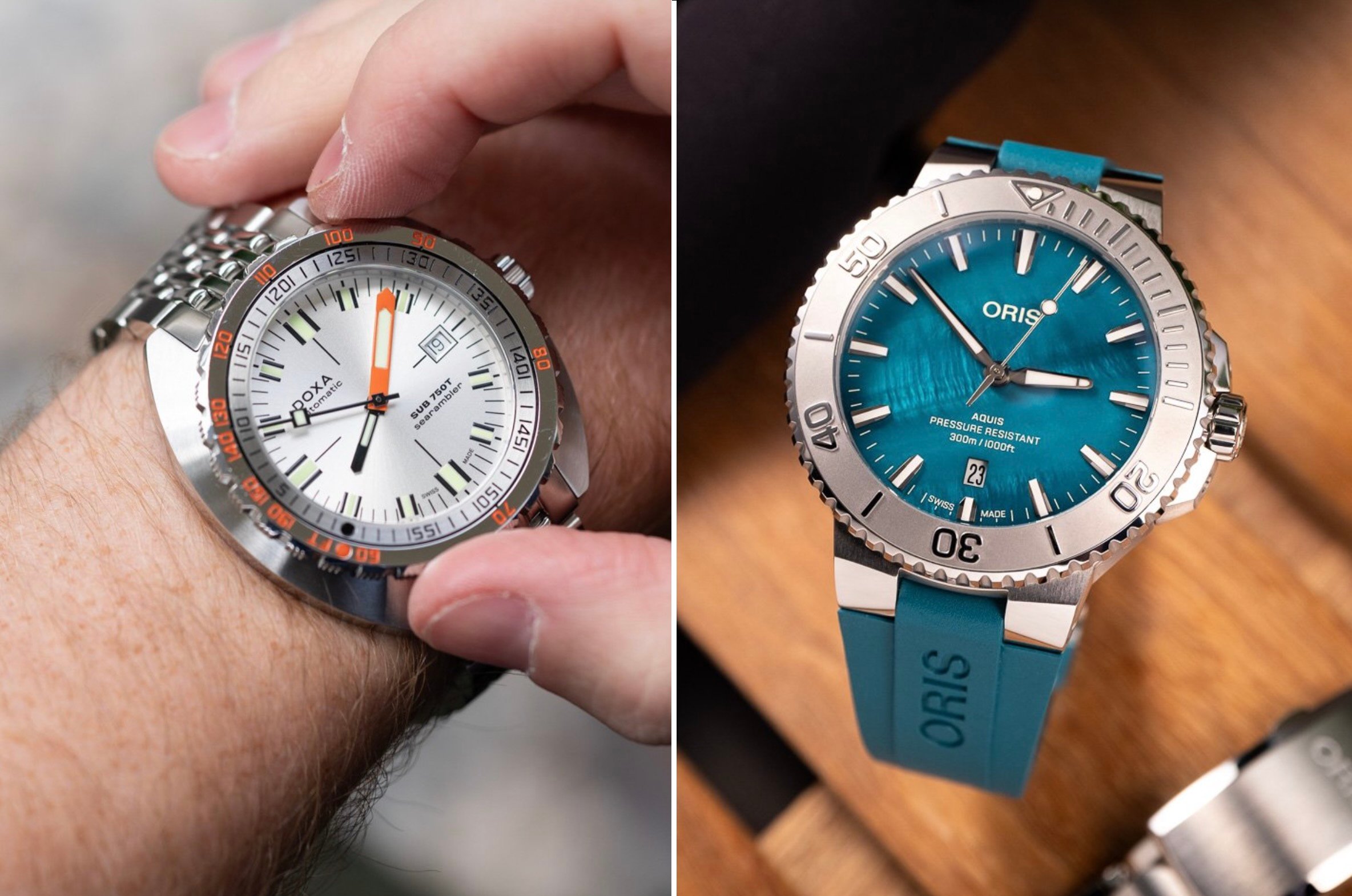 Sunday Morning Showdown: Doxa Sub 750T Vs. Oris Aquis New York Harbor Limited Edition II