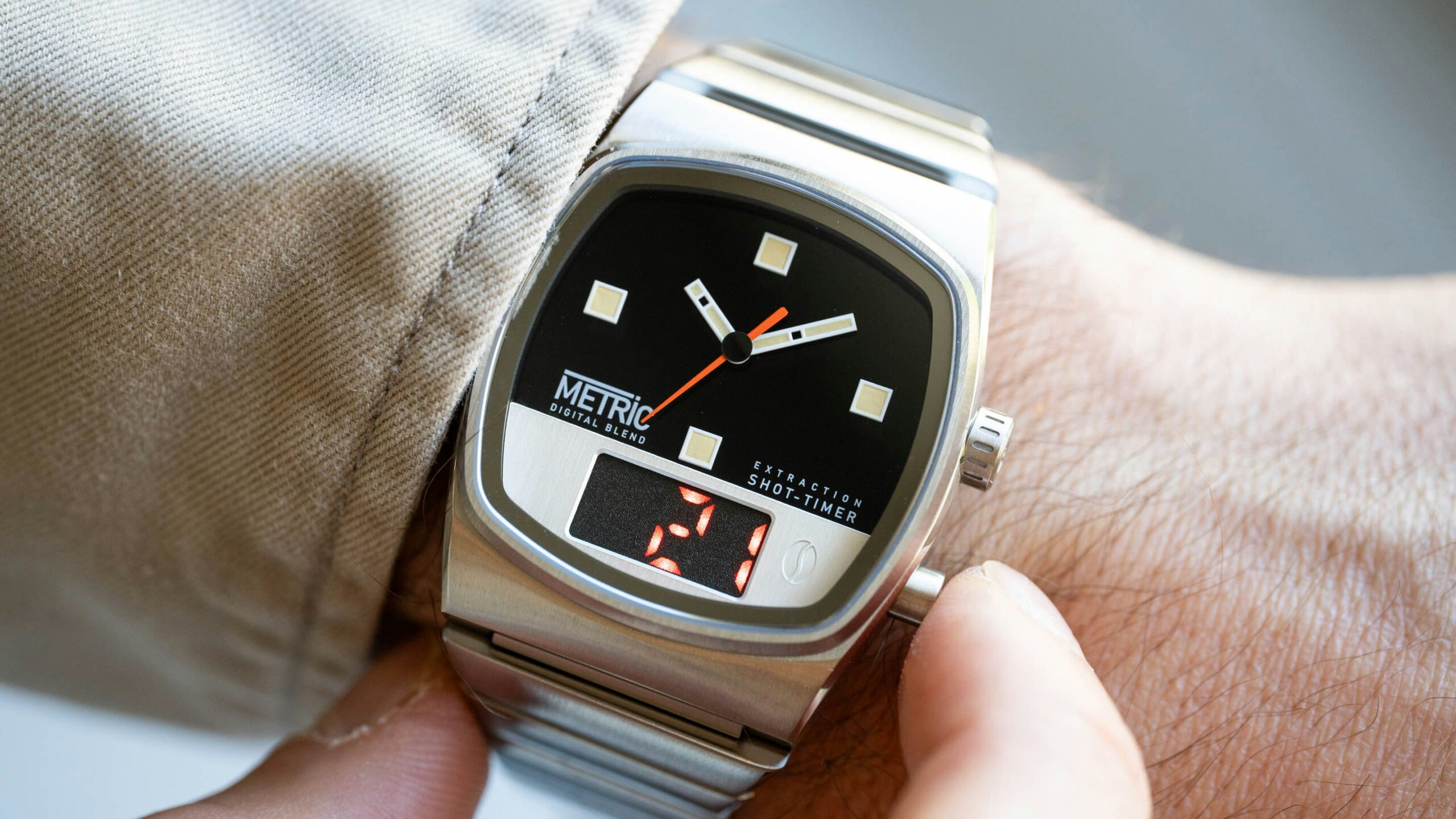 Introducing: Brew Presents The World’s First Analog-Digital Espresso Timer Watch With The Metric Digital Blend (Live Pics)