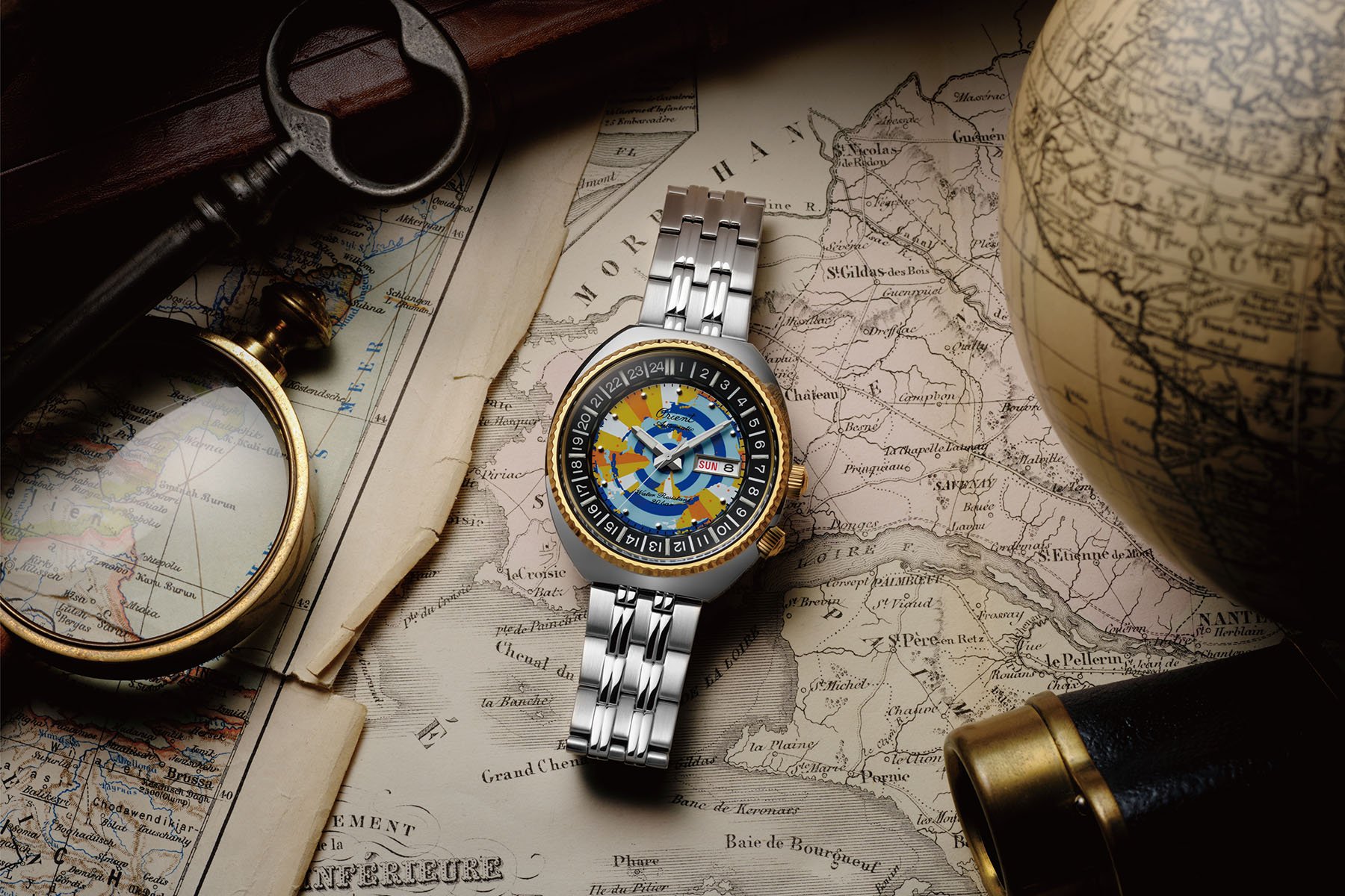 Introducing: The Retro-Futuristic Orient Revival World Map Watch