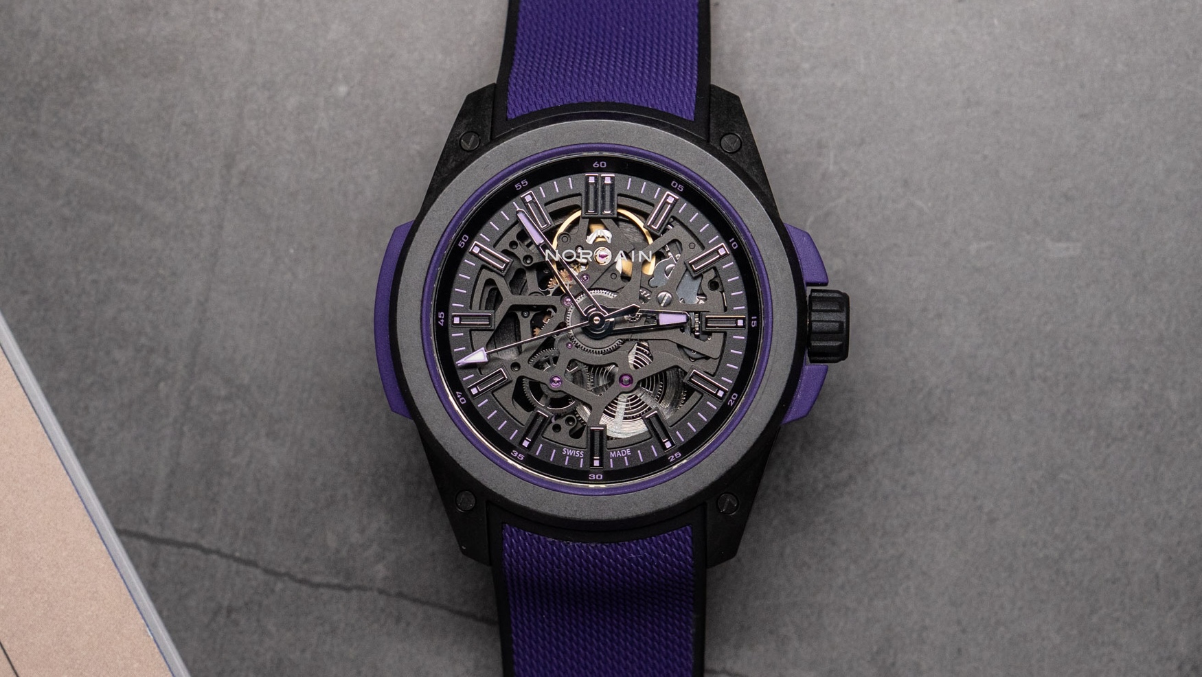 Norqain has a hot new purple limited edition of its Wild One Skeleton 42mm