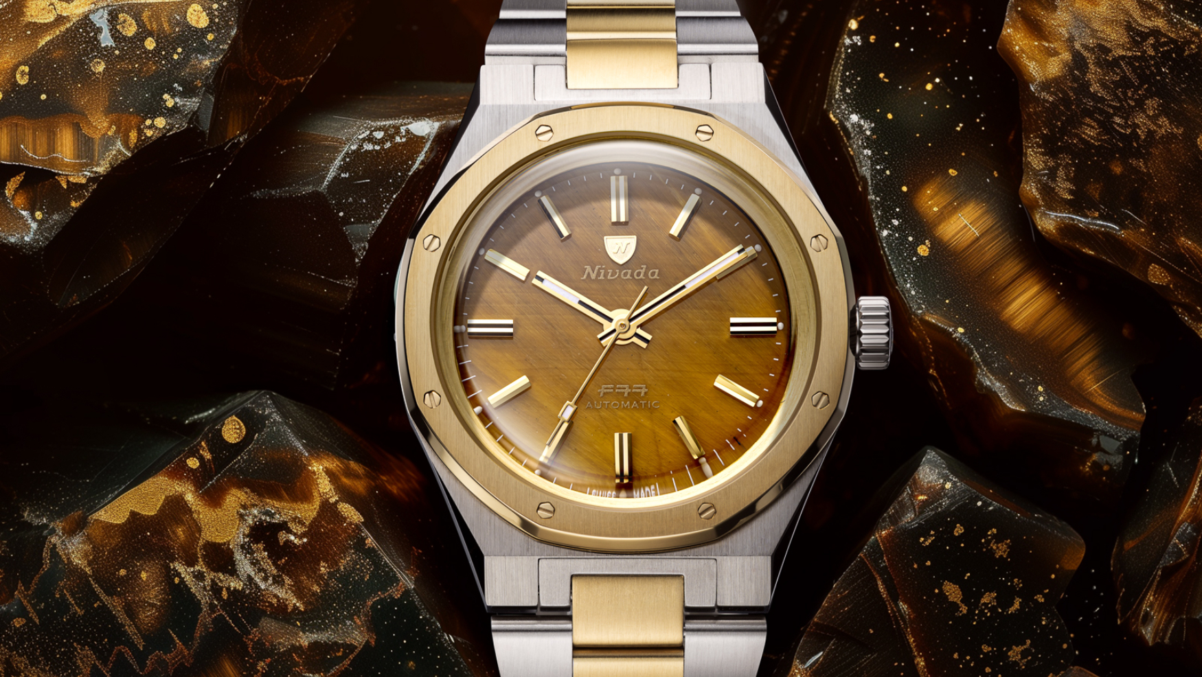 Nivada Grenchen sees out the first-generation F77 with a two-tone and stone dial celebration