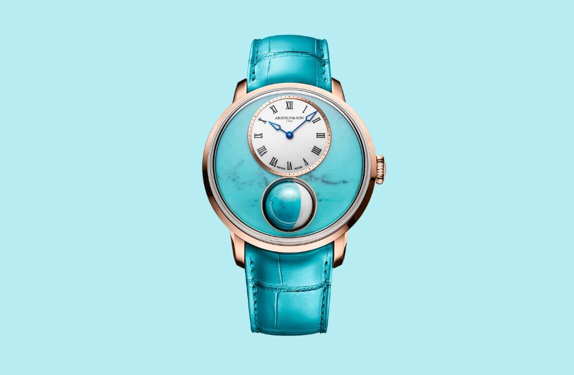 New Exquisite Timepieces and Arnold & Son Collaboration; The Luna Magna Red Gold Turquoise Limited Edition