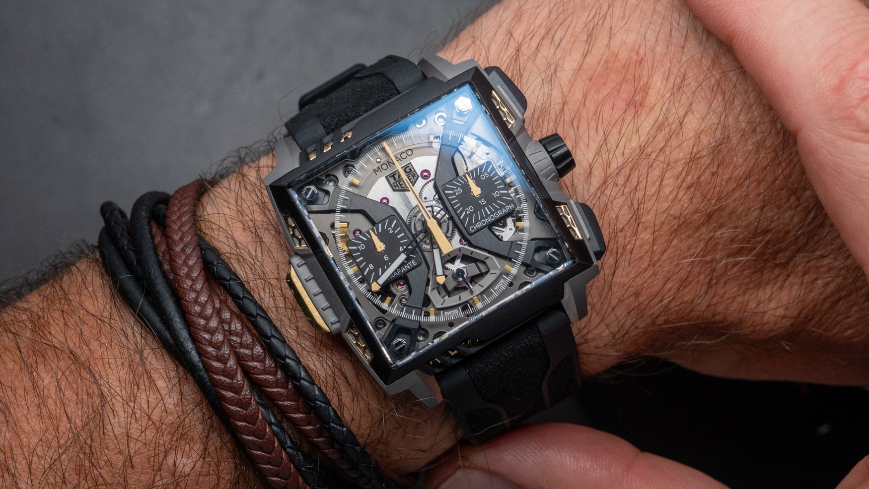 TAG Heuer’s Monaco Split-Seconds Chronograph Air 1 is a lightweight, cutting-edge take on an icon