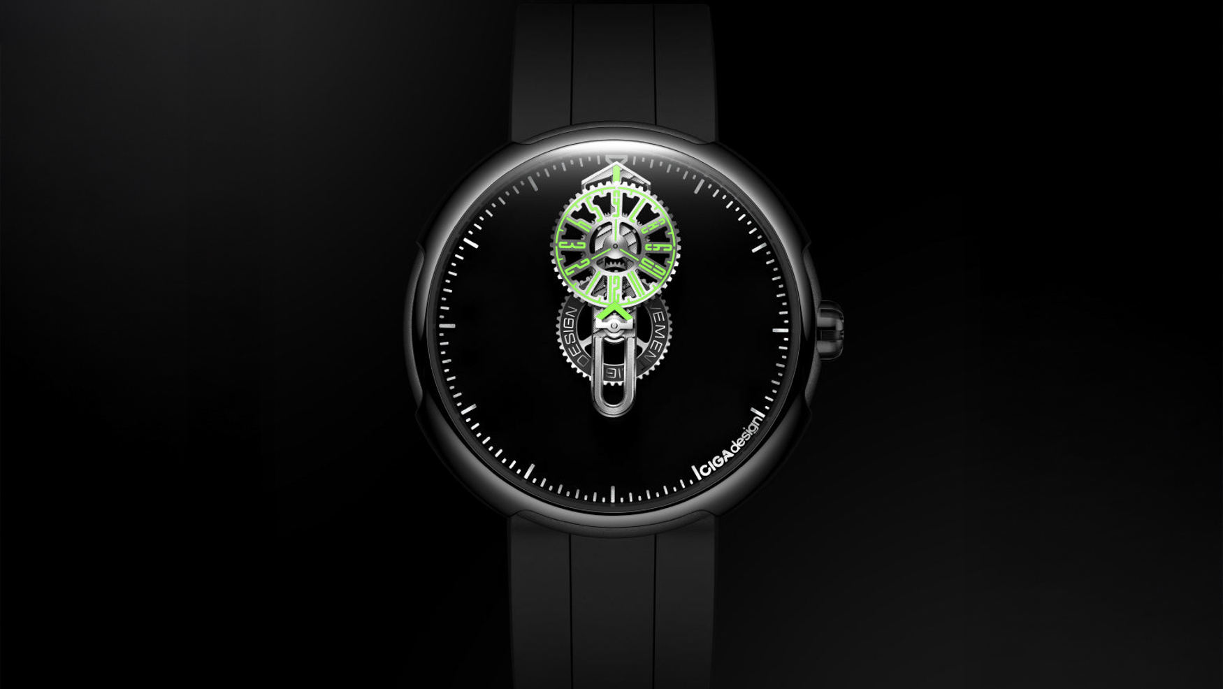 CIGA design’s Time Cipher puts wandering hours on an ultra-dark-dialled watch