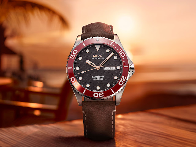 Mido Ocean Star 200C with red ceramic bezel