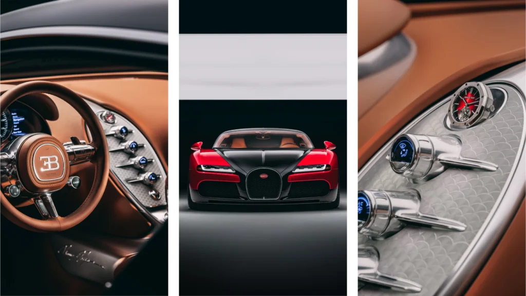 This is the one-off Bugatti worthy of having a Royal Oak Flying Tourbillon dash clock