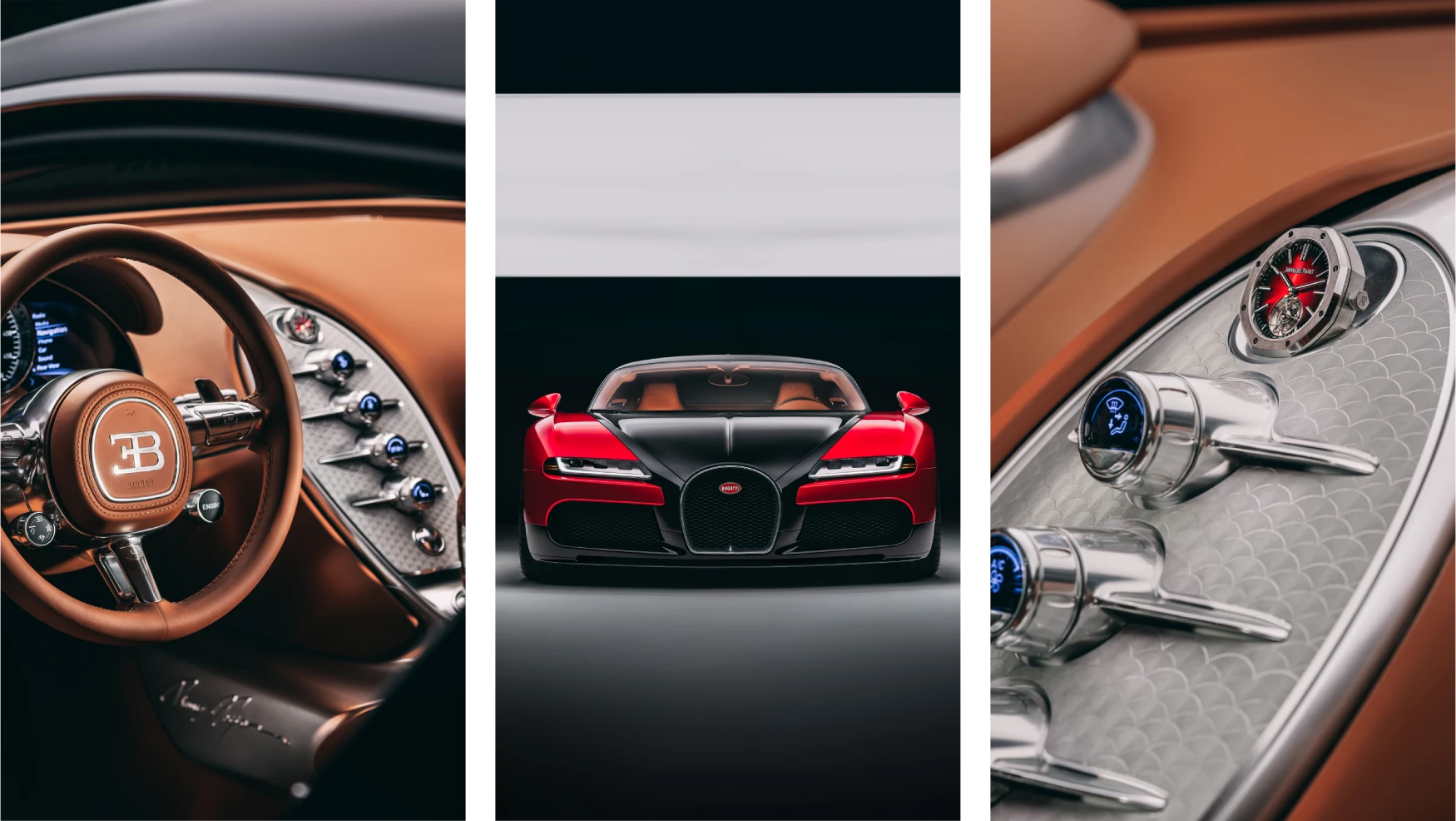 This is the one-off Bugatti worthy of having a Royal Oak Flying Tourbillon dash clock