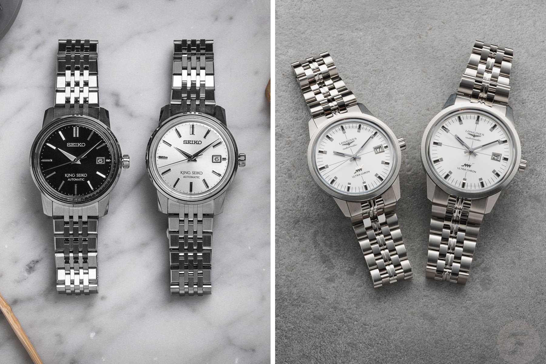 Sunday Morning Showdown: Longines Ultra-Chron Classic Vs. King Seiko SJE089