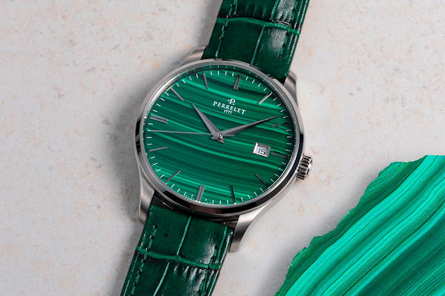 Perrelet introduces the Weekend Malachite with a natural hard-stone dial