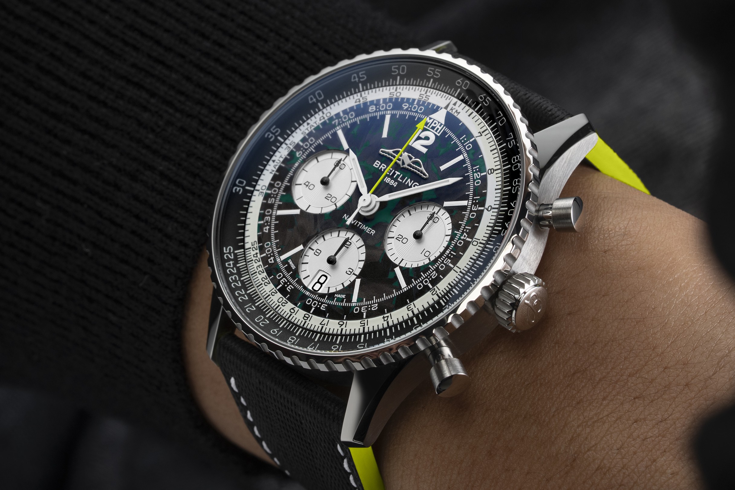 Motor Racing Accents and a New Titanium Case: Breitling’s Navitimer Goes Full Throttle with Aston Martin