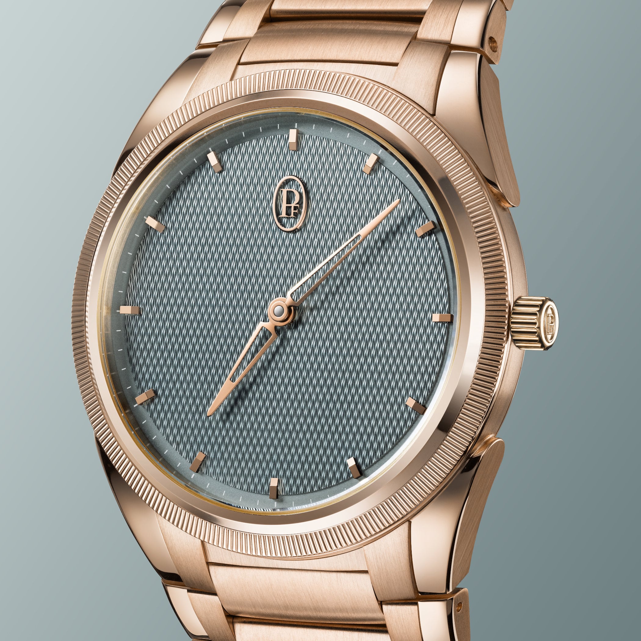 New: Parmigiani Tonda PF Micro-Rotor in rose gold and steel with Agave Blue Dials