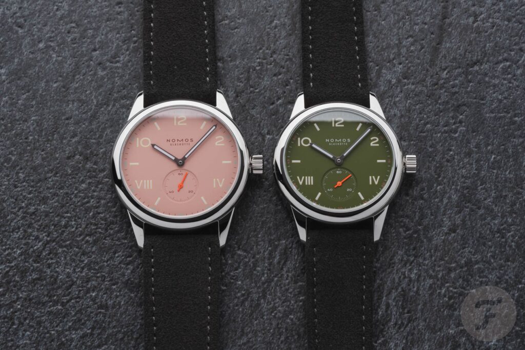 Nomos Explores Spring Colors With The Club Campus All Olive And Full Rose