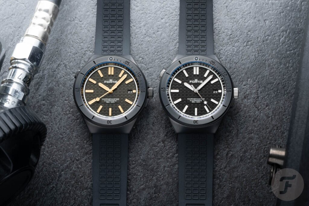Hands-On With The Fortis Marinemaster M-44 DLC Gravity Black And Black Resin