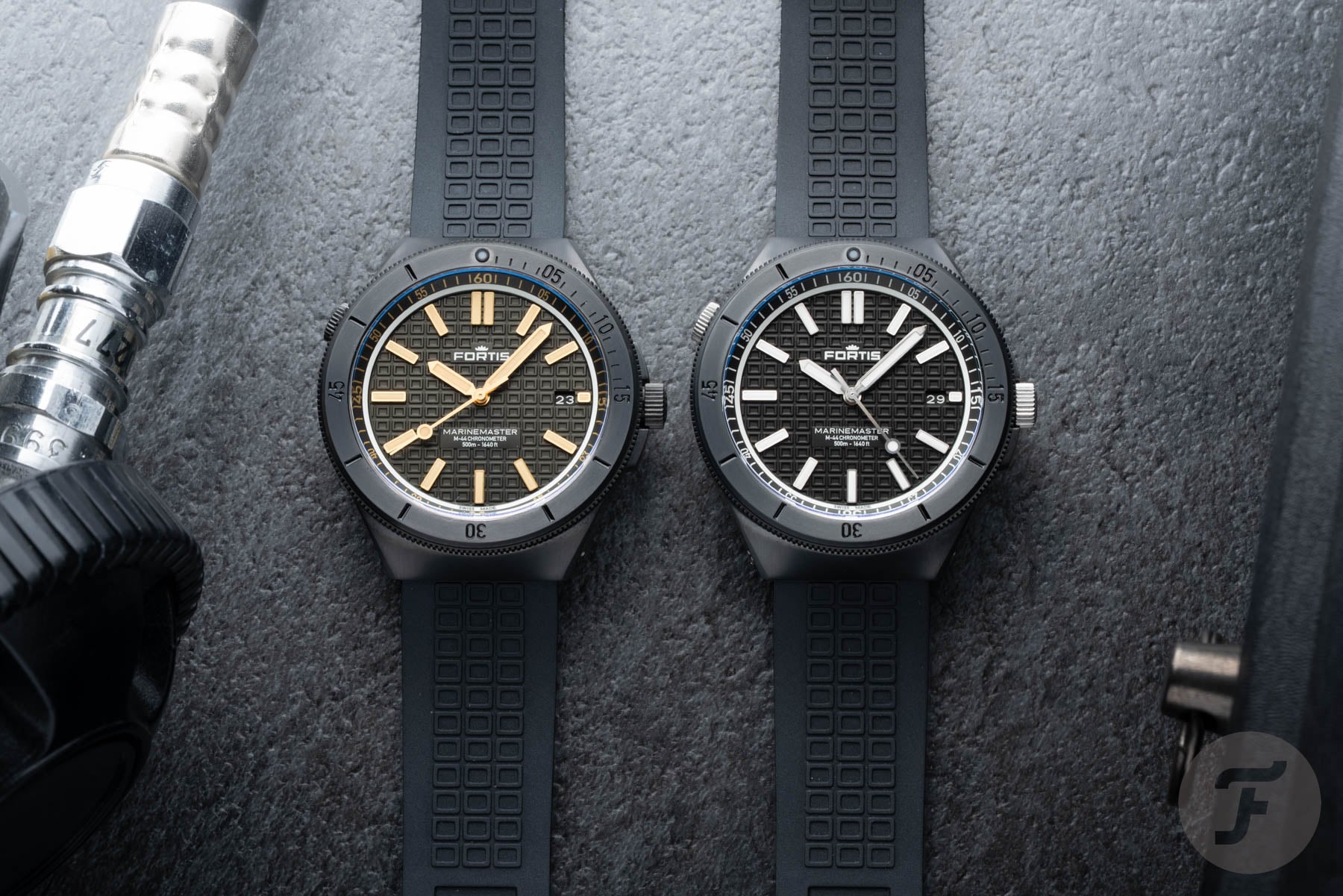 Hands-On With The Fortis Marinemaster M-44 DLC Gravity Black And Black Resin