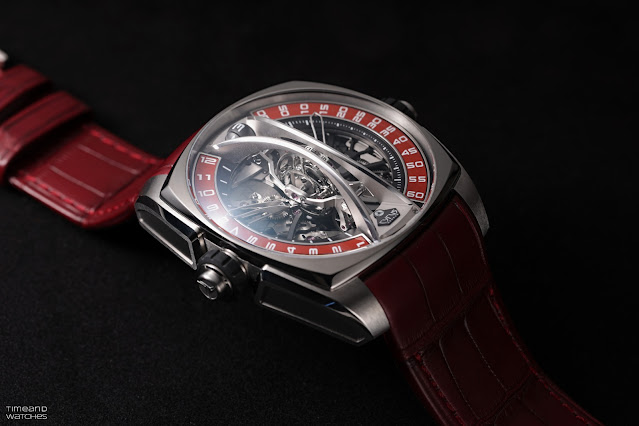 Cyrus Klepcys Vertical Tourbillon Jasper reinterprets its sculptural display with red jasper