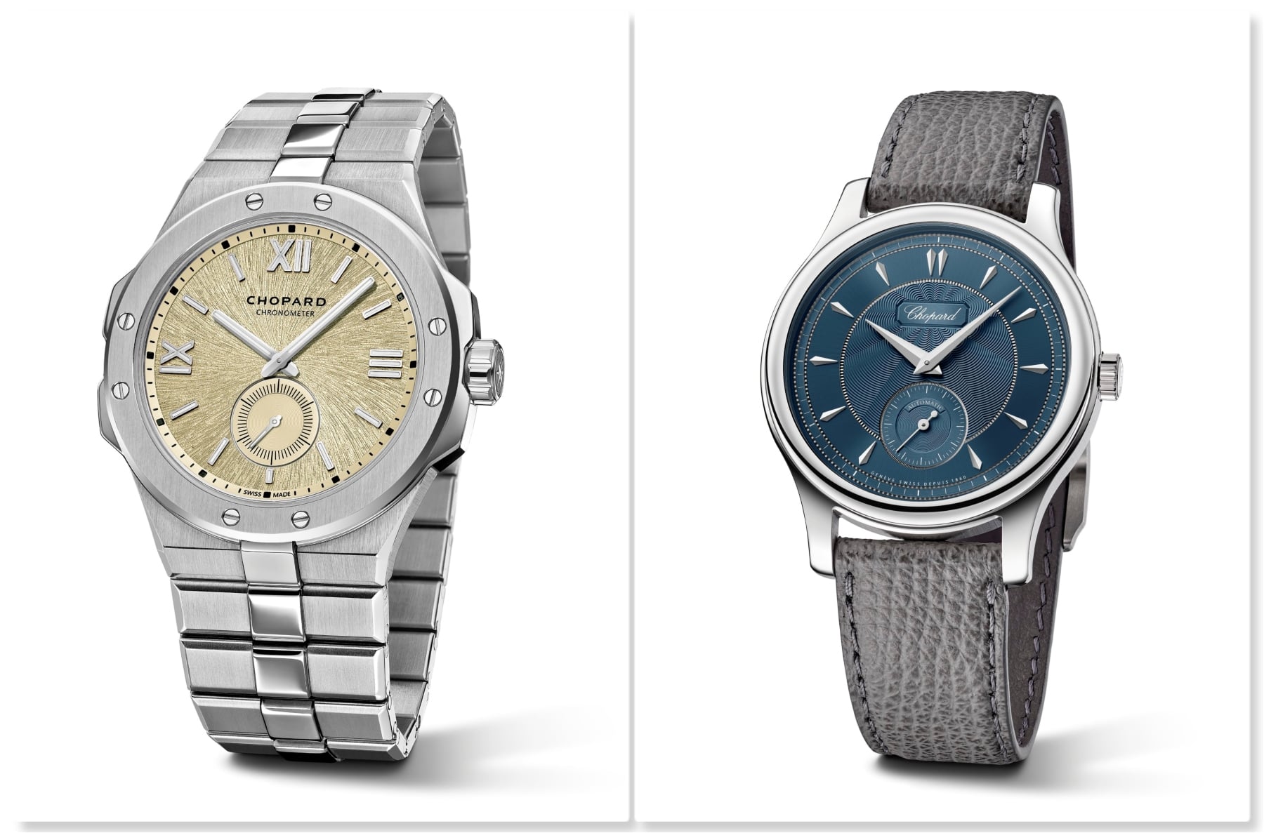 Refinement Rules At Chopard: The New Lucent Steel Alpine Eagle 41 XPS “Mountain Glow” And L.U.C 1860 With An Areuse Blue Dial