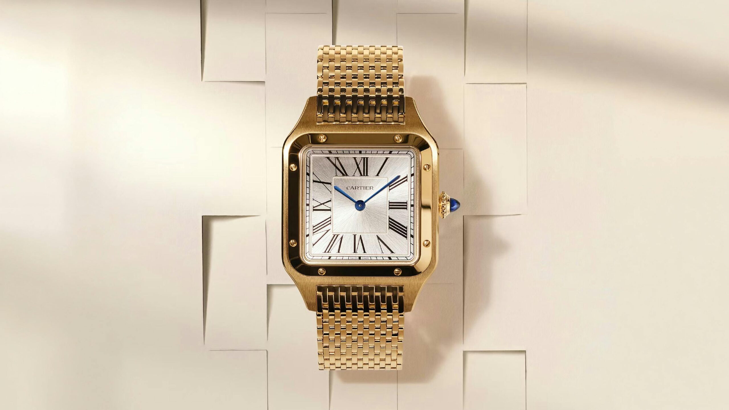 Introducing: The New Cartier Santos-Dumont Brings An Elegant Metal Bracelet And Obsidian Stone Dial To The Collection