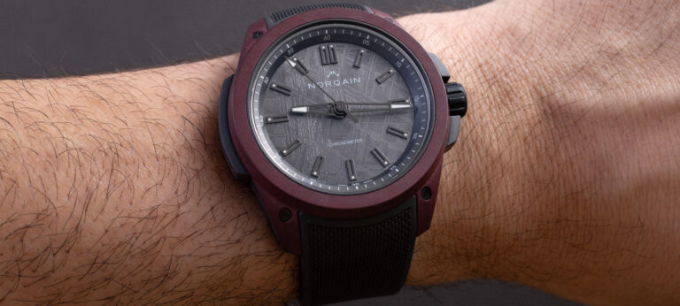 NORQAIN Wild ONE Maroon Meteorite Special-Edition Watch With Real Space Metal Hands-On