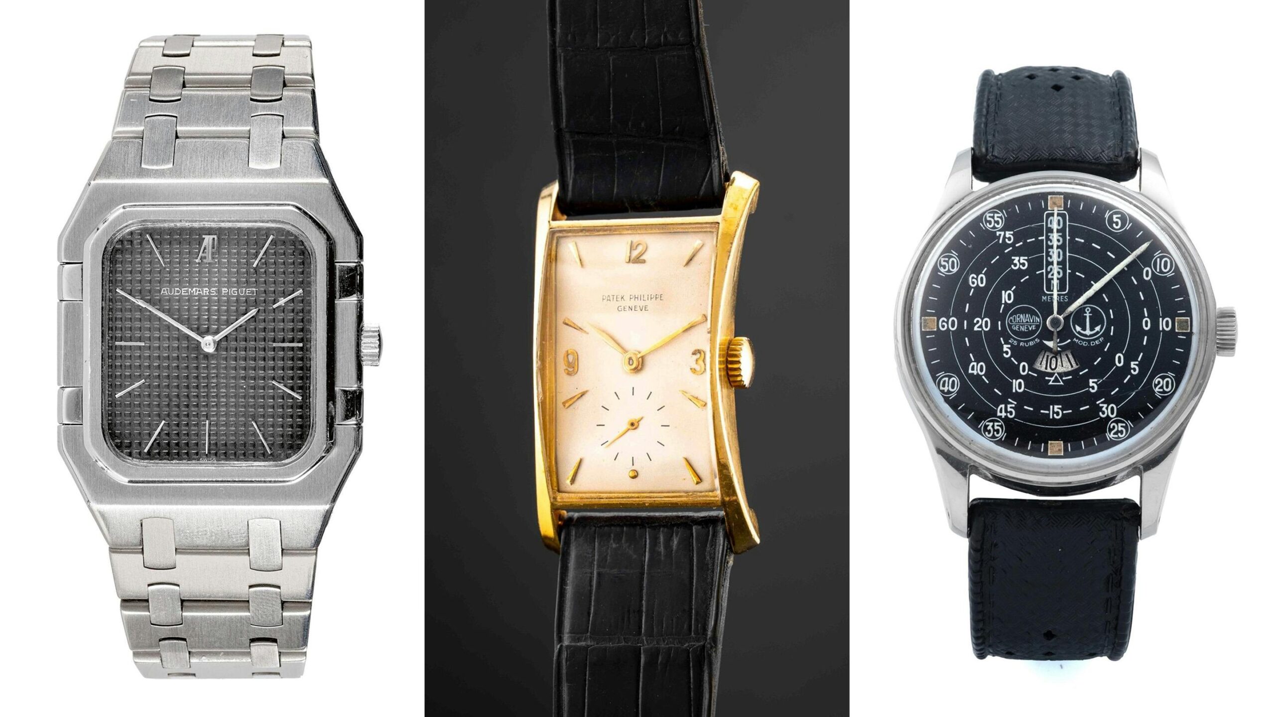 Bring a Loupe: A Cornavin Diver, A Patek 1593 “Hour Glass,” An Audemars Piguet Royal Oak Square, And More