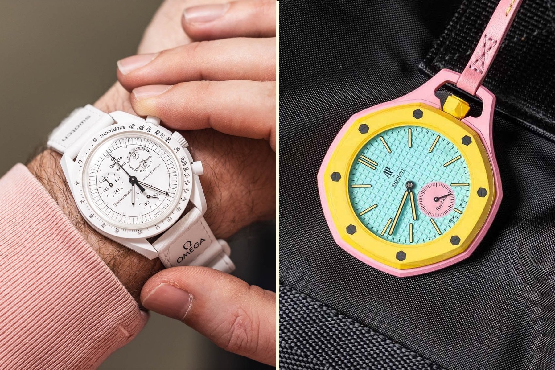 Sunday Morning Showdown: Audemars Piguet × Swatch Royal Pop Vs. Omega × Swatch Speedmaster MoonSwatch