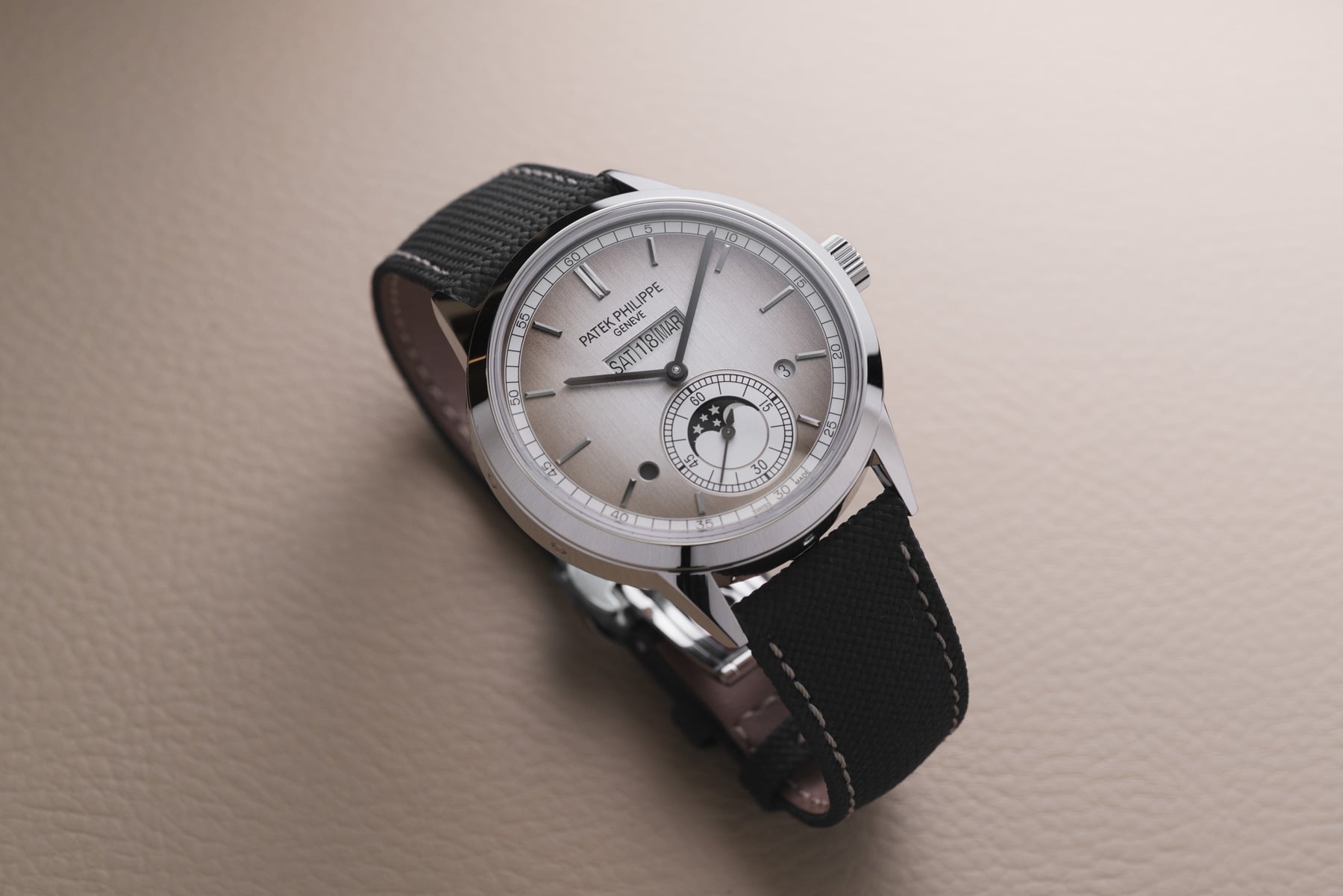 Hands-On With The Patek Philippe Ref. 5236P-011 In-Line Perpetual Calendar With A New Warm Silver-Gray Dial