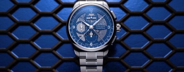 Introducing – The Union Glashütte Belisar Chronograph Moon Phase Skeleton in Steel & Blue