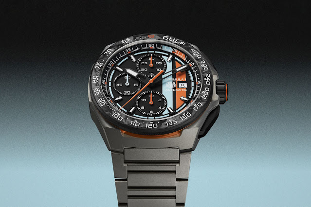 TAG Heuer Formula 1 Automatic Chronograph x Gulf debuts with forged carbon bezel
