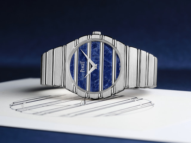 Piaget Polo 79 embraces ornamental stone with a blue sodalite dial