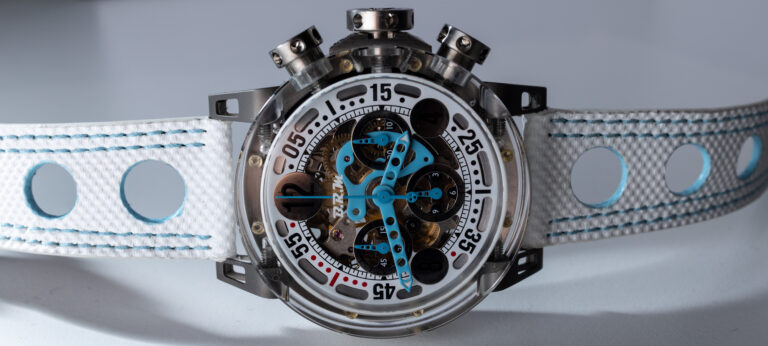 B.R.M. MK-44 Polished White Dial Light Blue Hands-On: Lightweight Watch With Titanium & Makrolon