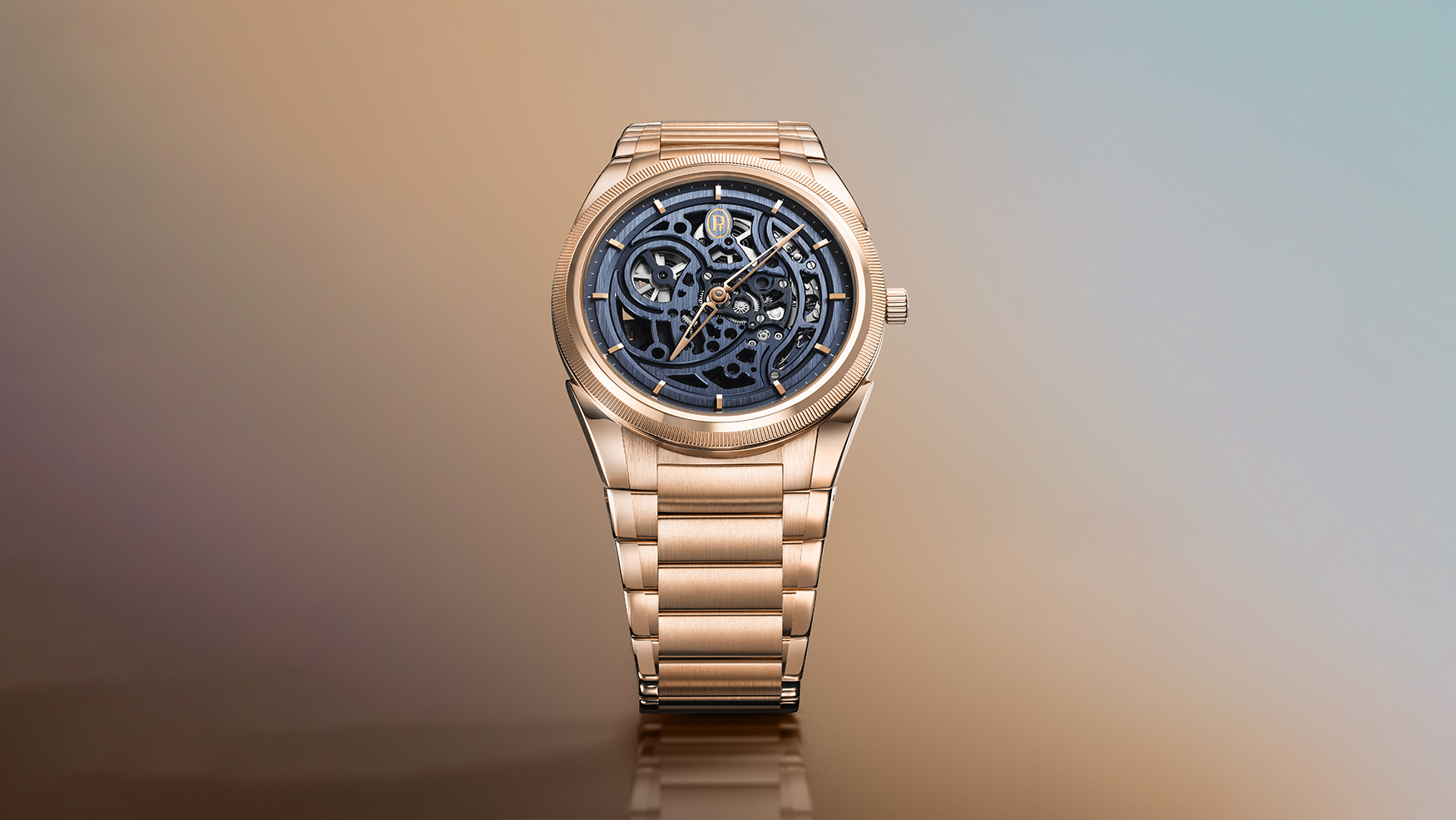 Milano Blue brings a new depth to Parmigiani Fleurier’s rose gold Tonda PF Skeleton