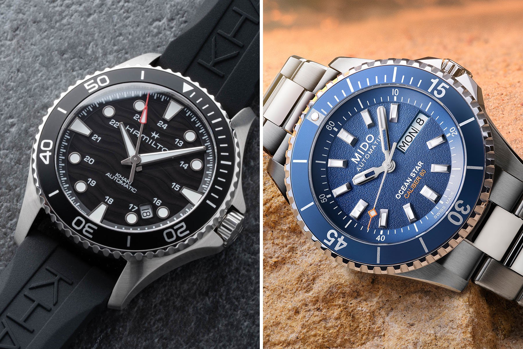 Sunday Morning Showdown: Hamilton Khaki Navy Scuba Auto Vs. Mido Ocean Star 200
