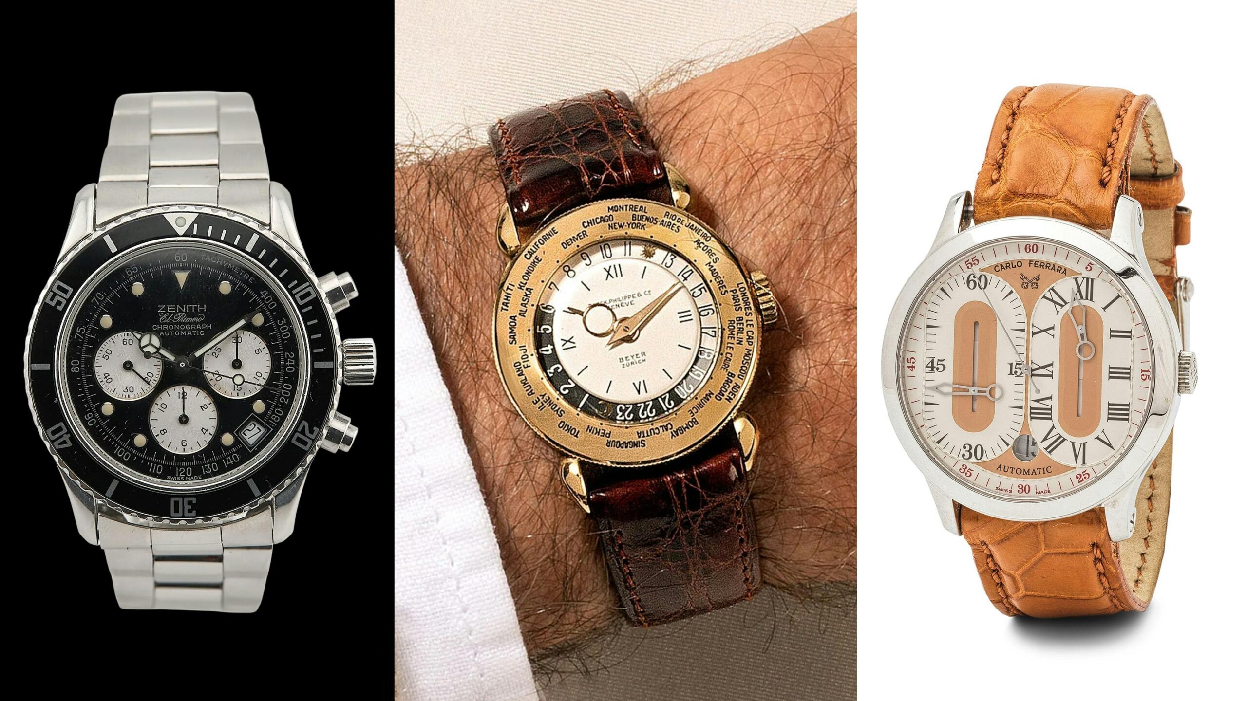 Bring a Loupe: A Zenith De Luca, A Patek Philippe Beyer-Signed World Timer, A Carlo Ferrara CF1997 Regulator, And Much More