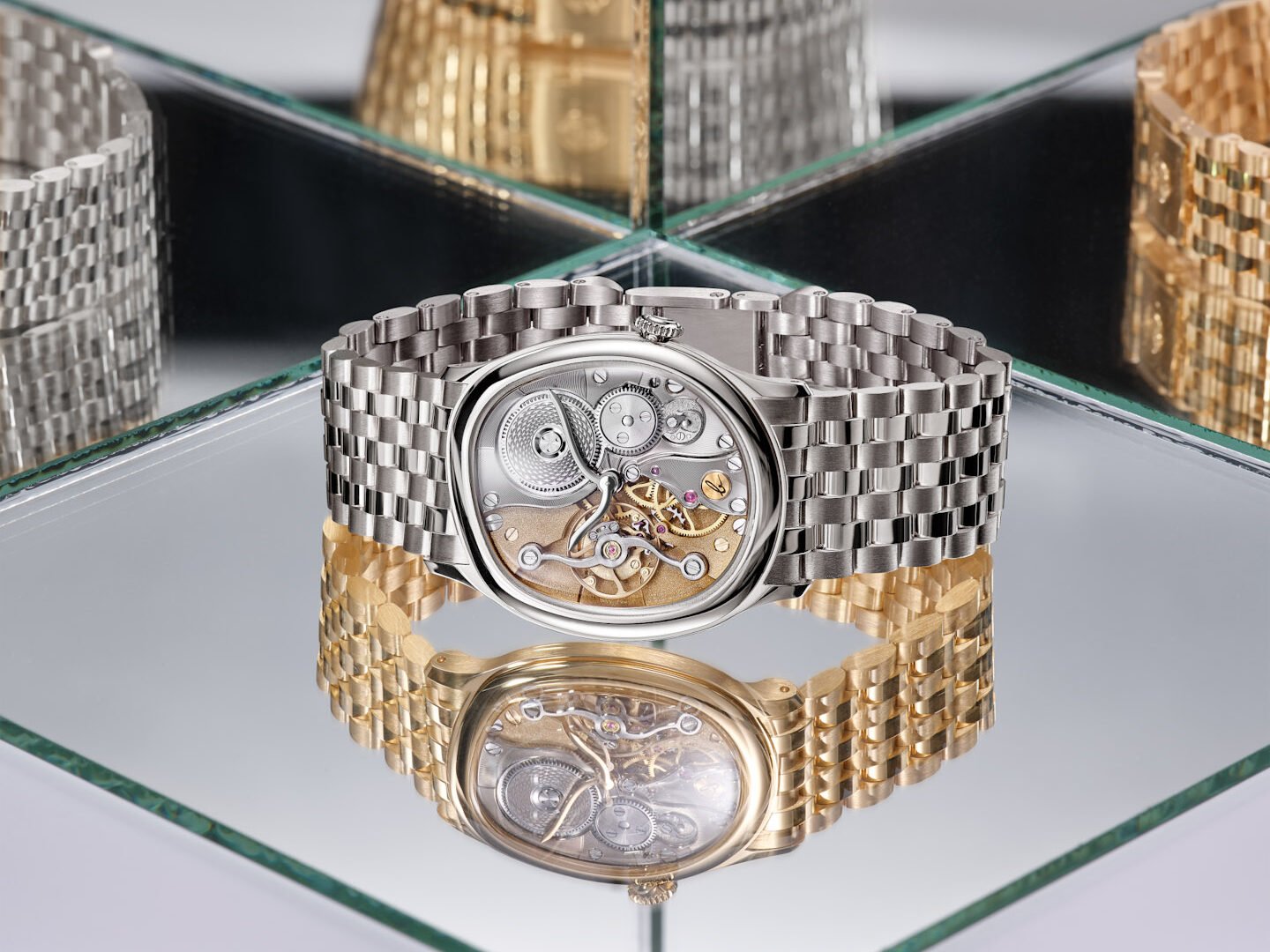The Movement Is The Dial: The Berneron Mirage Miroir In White And Yellow Gold