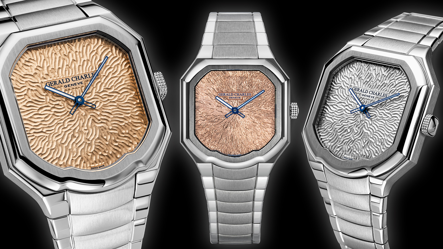 The new Gerald Charles Masterlink Atelier Edition introduces hand-hammered Maillechort dials