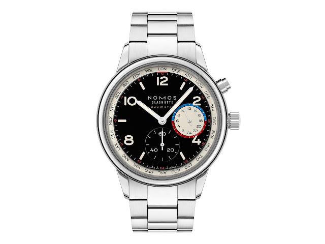 Nomos Glashütte Club Sport neomatik Worldtimer dark gives world time a new night-time look